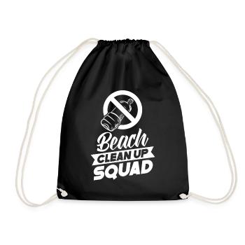 Beach Clean Up Squad Beach Cleaning Beach - Drawstring Bag - black - Front