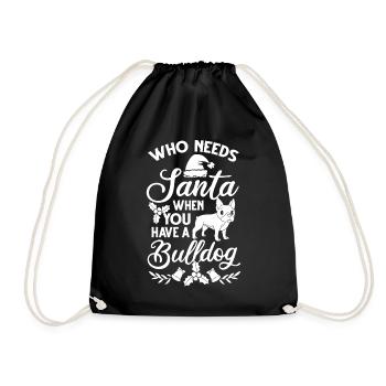 Chien Bulldog anglais Chiots Noël - Sac de sport léger - noir - Devant