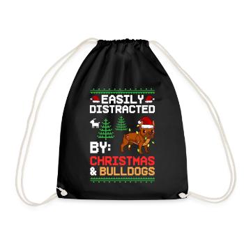 Chien Bulldog anglais Chiots Noël - Sac de sport léger - noir - Devant