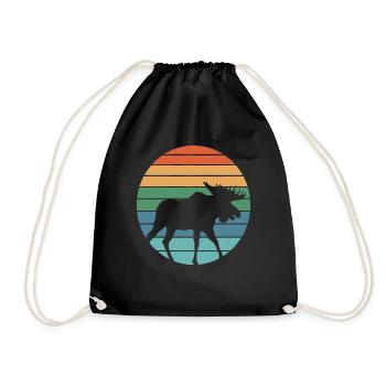 Retro Deer Hunting - Drawstring Bag - black - Front