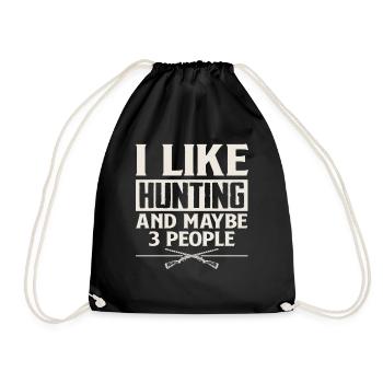 J’aime la chasse et 3 personnes - Sac de sport léger - noir - Devant