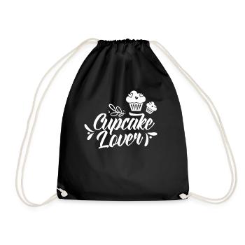 Cupcake Lovers Sweet Cupcakes Food - Drawstring Bag - black - Front