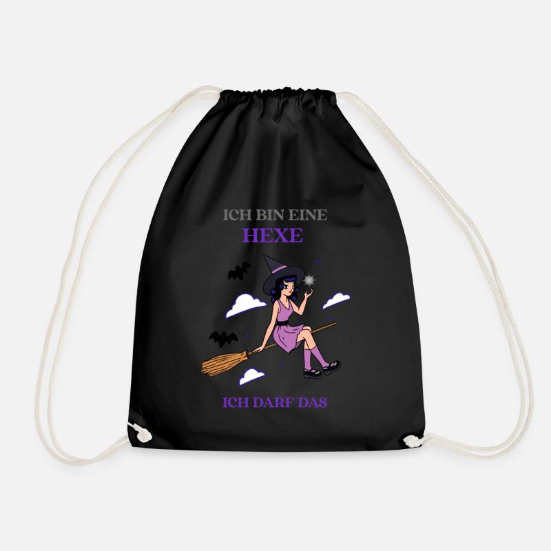 ICH BIN EINE HEXE ICH DARF DAS *Happy Halloween* - Turnbeutel - Schwarz