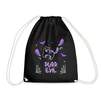 PURR EVIL Halloween T-shirt & Hoddie Design - Turnbeutel - Schwarz - Vorne