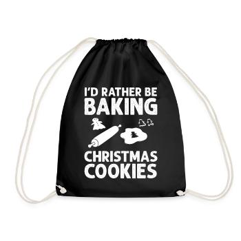 Weihnachten Backen Plätzchen Kekse Lebkuchen - Turnbeutel - Schwarz - Vorne