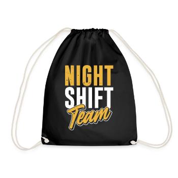 Nachtschicht Team Kollege Nacht Schicht Arbeit - Turnbeutel - Schwarz - Vorne