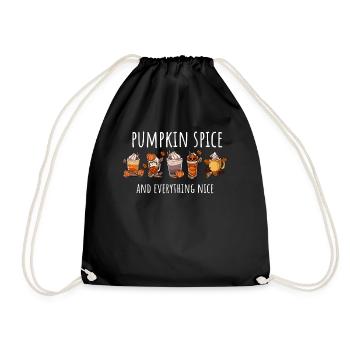 Pumpkin Coffee Lover Coffee Mug - Drawstring Bag - black - Front