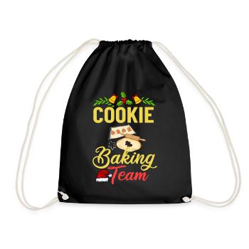 Weihnachten Backen Plätzchen Kekse Lebkuchen - Turnbeutel - Schwarz - Vorne