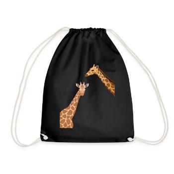 Giraffe Lover Zoo Giraffes - Drawstring Bag - black - Front