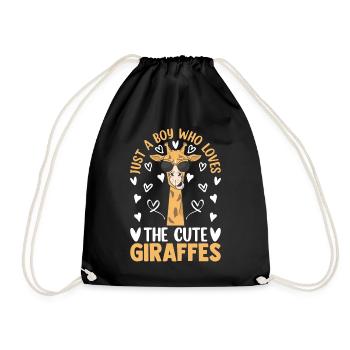 Girafe - Juste un garçon qui aime les girafes mignonnes - Sac de sport léger - noir - Devant