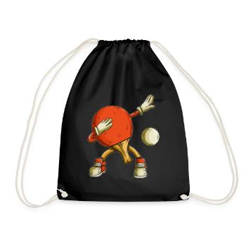 Tennis Table Tennis Sports Outfit Kids Dabbing - Drawstring Bag - black - Front