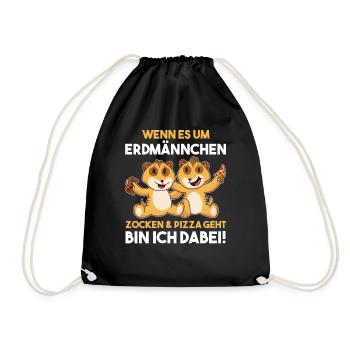 Erdmännchen - Turnbeutel - Schwarz - Vorne