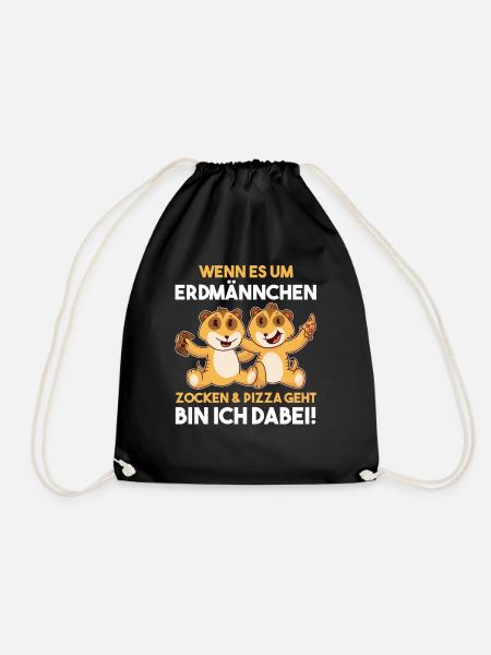 Erdmännchen - Turnbeutel - Schwarz