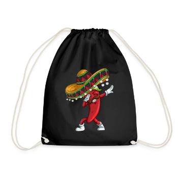 Jalapeño Dab Dabbing Sombrero Mexico Design Kids - Drawstring Bag - black - Front