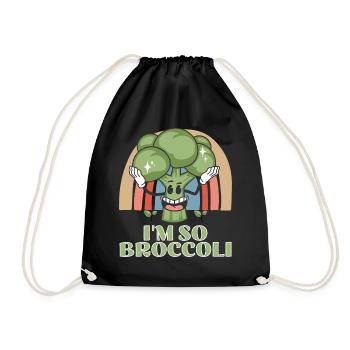 Broccoli Broccoli Vegetables Vegan - Drawstring Bag - black - Front