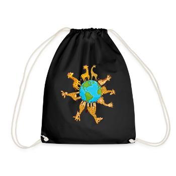 Giraffe Earth Day Giraffes Earth Day Giraffes - Turnbeutel - Schwarz - Vorne