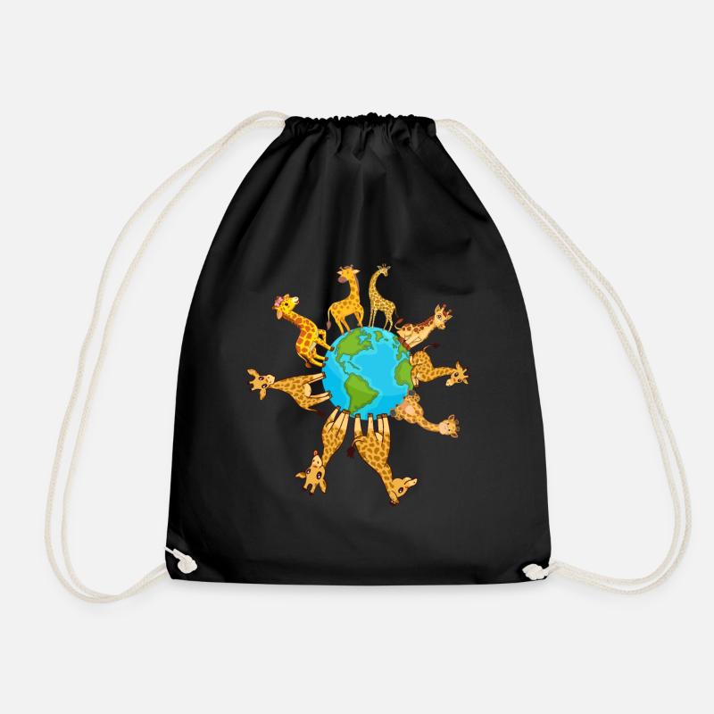 Giraffe Earth Day Giraffes Earth Day Giraffes - Turnbeutel - Schwarz