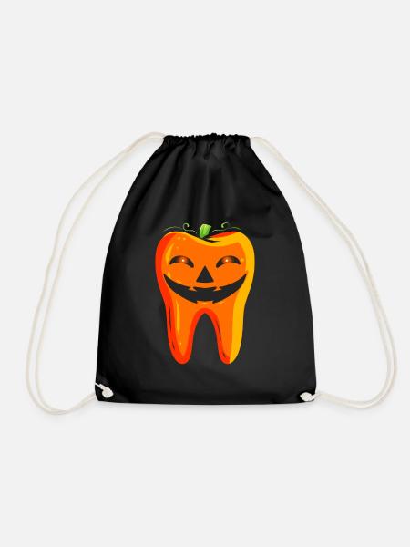 Dentists Tooth Pumpkin Halloween - Turnbeutel - Schwarz