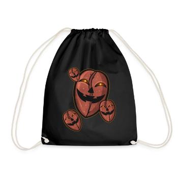 Evil Jack O Lantern Coffee Beans Halloween - Turnbeutel - Schwarz - Vorne