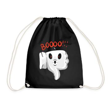 Thump Down Boo Booo Ghost Hand Costume For - Drawstring Bag - black - Front