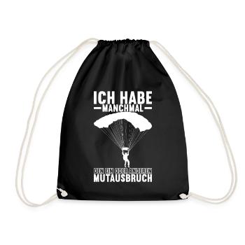 Fallschirmspringer Fallschirmsprung - Turnbeutel - Schwarz - Vorne