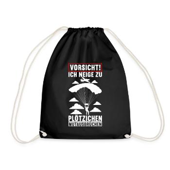 Fallschirmspringer Fallschirmsprung - Turnbeutel - Schwarz - Vorne