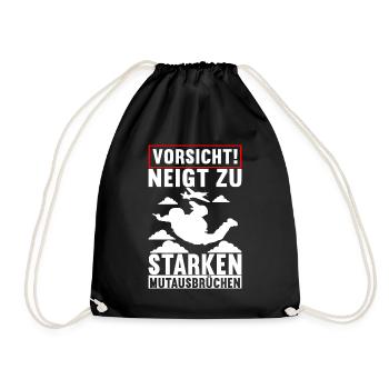 Fallschirmspringer Fallschirmsprung - Turnbeutel - Schwarz - Vorne
