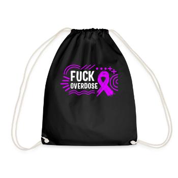Chemise de sensibilisation aux surdoses de drogue, Fuck Overdose - Sac de sport léger - noir - Devant