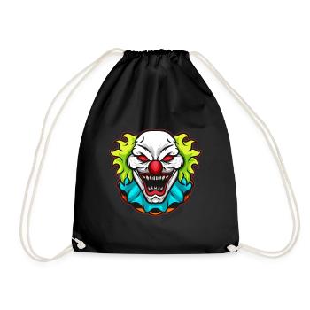 Visage de clown d’horreur Halloween - Sac de sport léger - noir - Devant