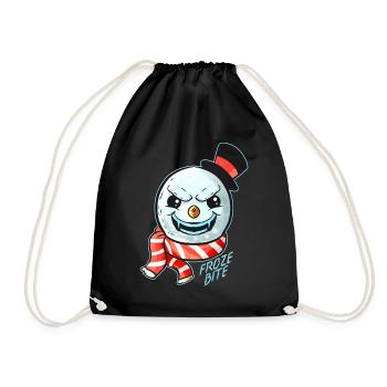 Evil Snowman Froze Bite Zylinder Fangs Halloween - Turnbeutel - Schwarz - Vorne