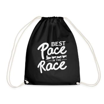 Husky Sledding Best Pace Sled Dog Racing Alaskan - Drawstring Bag - black - Front