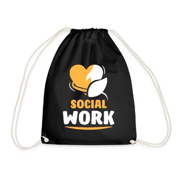 Social Work Occupation Social Worker Social Work - Drawstring Bag - black - Front