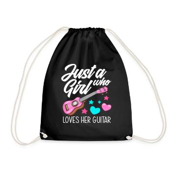 Guitar Girl Guitar Player - Drawstring Bag - black - Front
