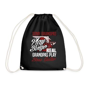 Gitarre Opa Bass Gitarre Alter Mann Geschenk - Turnbeutel - Schwarz - Vorne