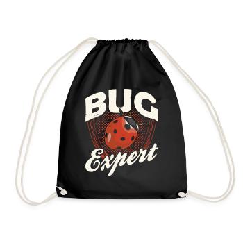 Insect expert insects entomology entomologist - Drawstring Bag - black - Front