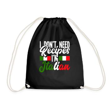 Recette Cuisinier Cuisine Italie Dire Italien - Sac de sport léger - noir - Devant