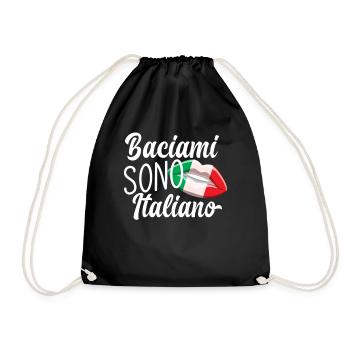 Embrasse-moi je suis italien - Sac de sport léger - noir - Devant