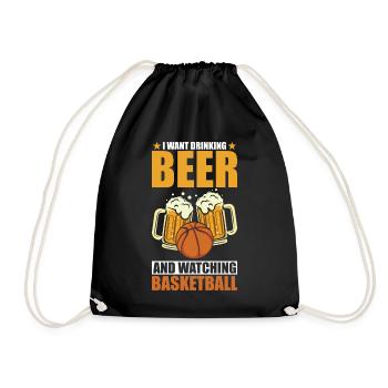 Basket-ball et bière - Sac de sport léger - noir - Devant