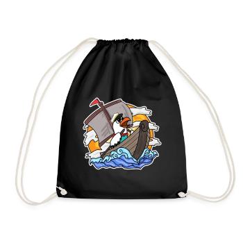 Mouette dans le bateau - Sac de sport léger - noir - Devant