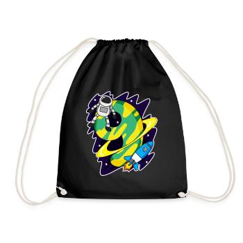 Boy 9 years old - 9th birthday gift - Drawstring Bag - black - Front