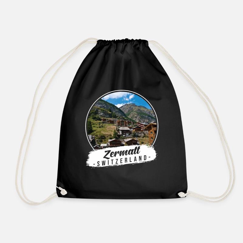 Zermatt Schweiz Souvenir - Turnbeutel - Schwarz