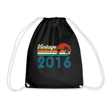 Vintage 2016 Vintage Geburtstag Retro Vintage - Turnbeutel - Schwarz - Vorne