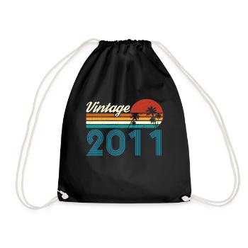 Vintage 2011 Vintage Geburtstag Retro Vintage - Turnbeutel - Schwarz - Vorne