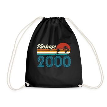 Vintage 2000 Vintage Geburtstag Retro Vintage - Turnbeutel - Schwarz - Vorne