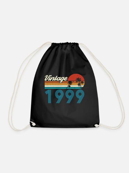 Vintage 1999 Vintage Birthday Retro Vintage - Drawstring Bag - black
