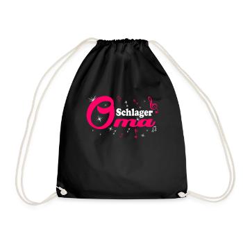 Schlager Grandma Costume Schlager Party Outfit - Drawstring Bag - black - Front