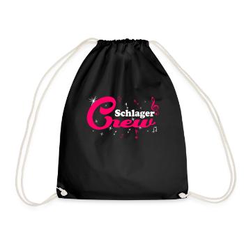 Schlager Crew Kostüm Schlagerparty Outfit - Turnbeutel - Schwarz - Vorne