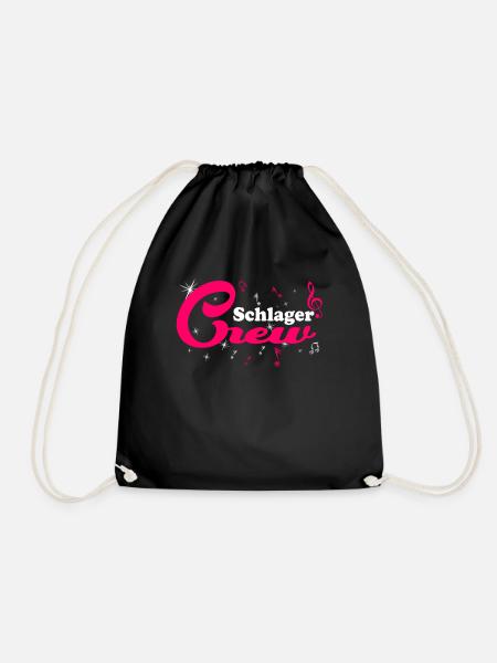 Schlager Crew Kostüm Schlagerparty Outfit - Turnbeutel - Schwarz