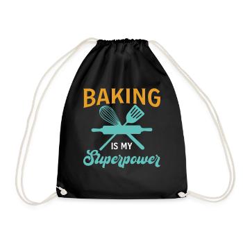 Baking Is My Superpower - Baker - Turnbeutel - Schwarz - Vorne