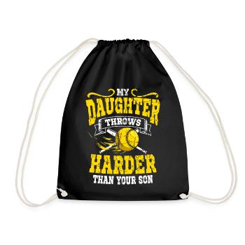 Ma fille lance le baseball plus fort que ton fils - Sac de sport léger - noir - Devant